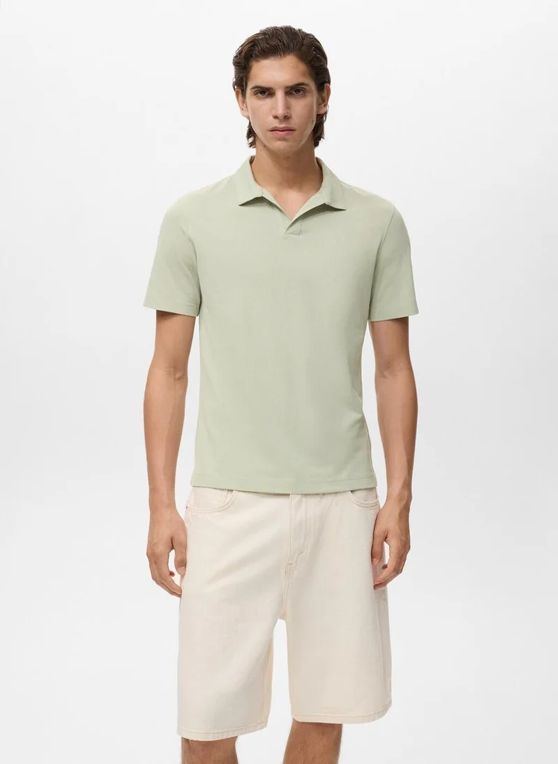 مانجو مان قميص بولو قطني بيكيه